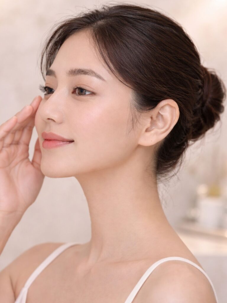 Asian eyelid surgery result showing natural double eyelid crease and smooth contour