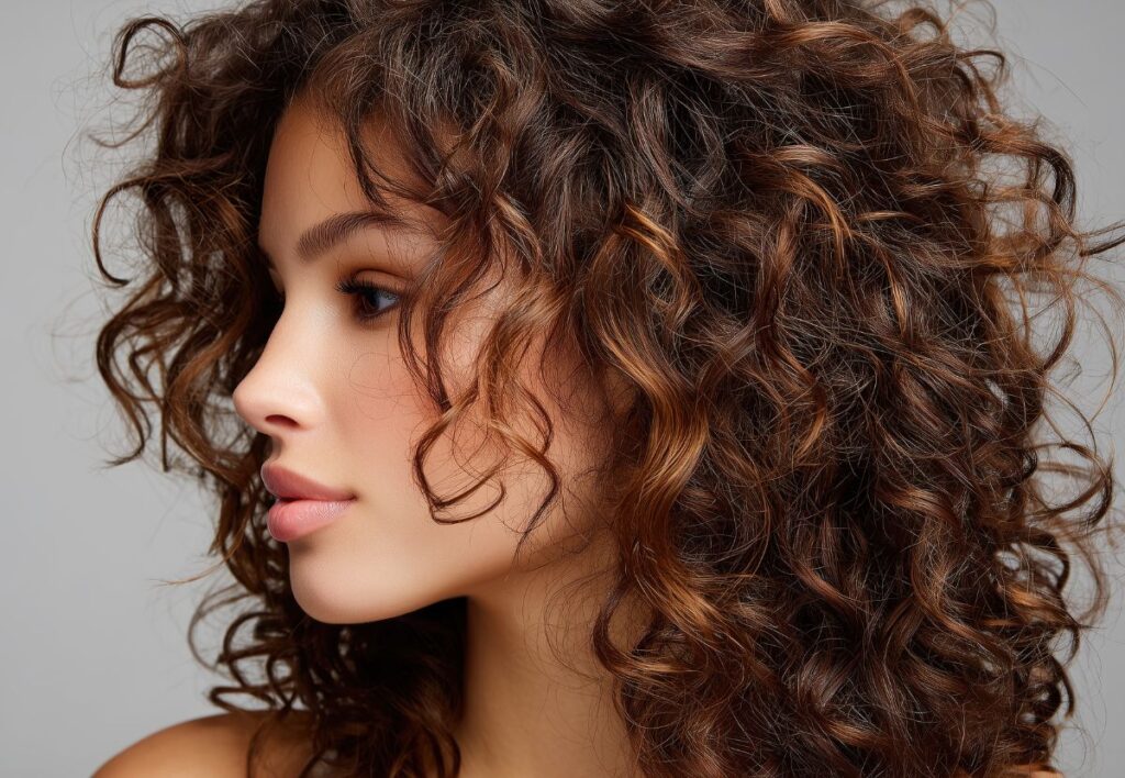 Profile of a woman with defined cheeks and smooth facial contours after facial fat sculpting at Aestira in Miami.