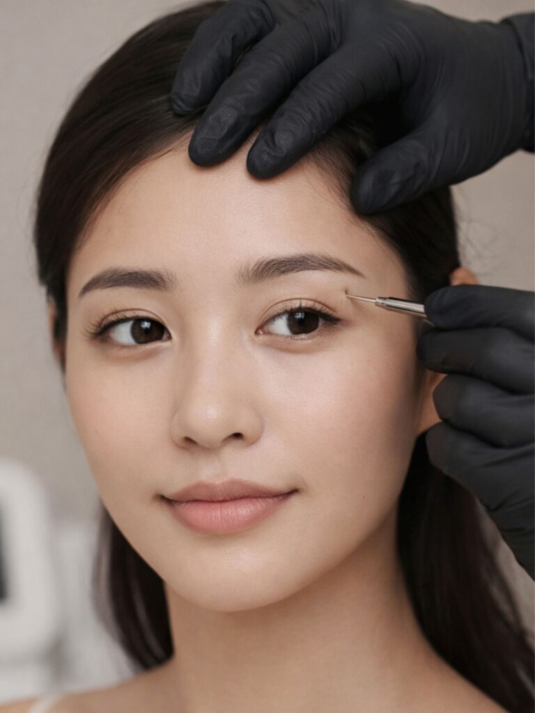 Korean eyelid surgery procedure refining upper eyelid crease with precision