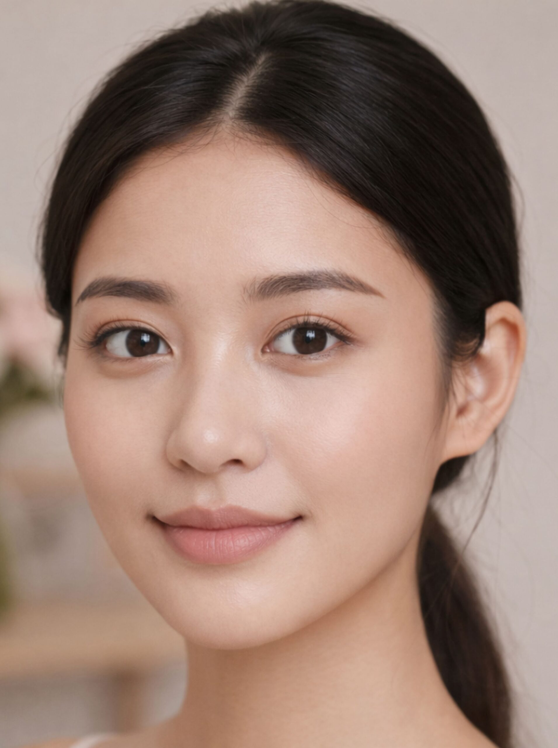 Post operative result of Korean eyelid surgery with natural double eyelid crease