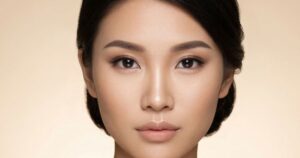 Natural single eyelid eye shape example showing smooth eyelid contour and facial symmetry